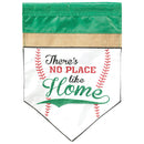 Magnolia Garden No Place Like Home Baseball 13 x 19 Green Poly Burlap Outdoor Hanging Flag