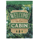 Magnolia Garden Welcome to our Cabin 13 x 19 Green Polyester Outdoor Hanging Flag