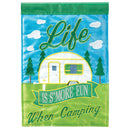 Magnolia Garden Life is S'more Fun Camper 13 x 19 Green Polyester Outdoor Hanging Flag