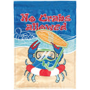 Magnolia Garden No Crabs Allowed Beach 13 x 19 Blue Polyester Outdoor Hanging Flag