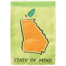 Magnolia Garden State of Mind Georgia Peach 13 x 19 Yellow Poly Burlap Outdoor Hanging Flag