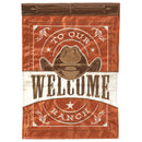 Magnolia Garden Welcome to Our Ranch 13 x 19 Brown Polyester Outdoor Hanging Flag