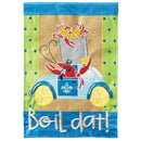 Magnolia Garden Boil Dat Crawfish Car 13 x 19 Poly Burlap Outdoor Hanging Flag
