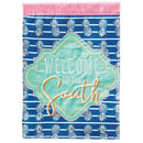 Magnolia Garden Welcome to South Pineapples 13 x 19 Blue Polyester Outdoor Hanging Flag