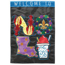 Magnolia Garden Welcome to NOLA 13 x 19 Black Polyester Outdoor Hanging Flag