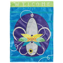 Magnolia Garden Fleur de Lis Fishing Lure 13 x 19 Blue Polyester Outdoor Hanging Flag
