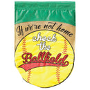 Magnolia Garden Check Ballfield Softball 13 x 19 Green Poly Burlap Outdoor Hanging Flag