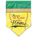 Magnolia Garden No Place Like Home Softball 13 x 19 Green Poly Burlap Outdoor Hanging Flag