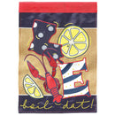 Magnolia Garden Love Boil dat LA Crawfish 13 x 19 Red Poly Burlap Outdoor Hanging Flag