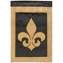 Magnolia Garden Burlap Fleur-de-lis 13 x 18 Inch Polyester Garden Flag