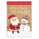 Magnolia Garden Laissez Le Bon Temps Rouler Santa Snowman 13 x 18 Inch Polyester Garden Flag