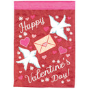 Magnolia Garden Happy Valentine's Day Love Birds Letter 13 x 18 Inch Polyester Garden Flag