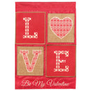 Magnolia Garden Be My Valentine LOVE Block Letters 13 x 18 Inch Polyester Garden Flag