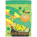 Magnolia Garden Here for Shenanigans Leprechaun 13 x 18 Inch Polyester Garden Flag