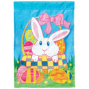 Magnolia Garden Bunny in Easter Basket Front Back 13 x 18 Inch Polyester Garden Flag