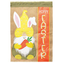 Magnolia Garden Hoppy Easter Bunny with Gnome Hat 13 x 18 Inch Polyester Garden Flag