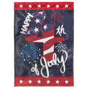 Magnolia Garden Happy 4th of July Patriotic 13 x 18 Inch Polyester Garden Flag
