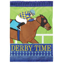 Magnolia Garden Derby Time Horseracing 13 x 18 Inch Polyester Garden Flag