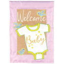 Magnolia Garden Welcome Baby Onesie and Birds 13 x 18 Inch Polyester Garden Flag