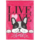 Magnolia Garden Live Love Bark Peeking Dog 13 x 18 Inch Polyester Garden Flag