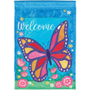 Magnolia Garden Welcome Large Butterfly 13 x 18 Inch Polyester Garden Flag