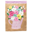 Magnolia Garden Sweet Southern Home Watering Can Bouquet 13 x 18 Inch Polyester Garden Flag