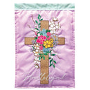 Magnolia Garden Hallelujah Cross with Flowers 13 x 18 Inch Polyester Garden Flag