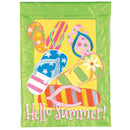 Magnolia Garden Hello Summer Bright Flip-Flops 13 x 18 Inch Polyester Garden Flag