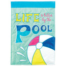 Magnolia Garden Life Better By Pool Beach Ball 13 x 18 Inch Polyester Garden Flag