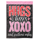 Magnolia Garden Hugs Kisses X O X O Southern Wishes 13 x 18 Inch Polyester Garden Flag