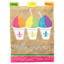 Magnolia Garden Hello Summer Fleur-de-lis Snowballs 13 x 18 Inch Polyester Garden Flag