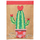 Magnolia Garden Stuck on You Cactus Hearts 13 x 18 Inch Burlap Polyester Garden Flag