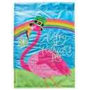 Magnolia Garden Happy St Patrick's Day Flamingo 13 x 18 Inch Polyester Garden Flag