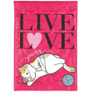 Magnolia Garden Live Love Purr Cat with Yarn 13 x 18 Inch Polyester Garden Flag