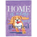 Magnolia Garden Home is Where You're Greeted with Love Dog 13 x 18 Inch Polyester Garden Flag