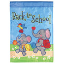 Magnolia Garden Back to School Elephants 13 x 18 Inch Polyester Garden Flag