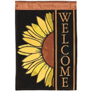 Magnolia Garden Welcome Sunflower 13 x 18 Inch Black Polyester Garden Flag