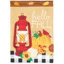 Magnolia Garden Hello Fall Lantern Pumpkins 13 x 18 Inch Polyester Garden Flag