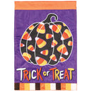 Magnolia Garden Trick or Treat Pumpkin Candy Corn 13 x 18 Inch Polyester Garden Flag