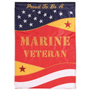 Magnolia Garden Proud Marine Veteran Stars Stripes 13 x 18 Inch Polyester Garden Flag