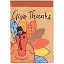 Magnolia Garden Give Thanks Turkey 13 x 18 Inch Polyester Garden Flag