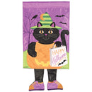 Magnolia Garden Happy Halloween Black Cat 13 x 24 Inch Polyester Crazy Legs Garden Flag