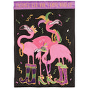 Magnolia Garden Laissez Les Bon Temps Rouler Mardi Gras Flamingos 13 x 18 Inch Polyester Garden Flag