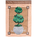 Dicksons Magnolia Garden Welcome Burlap Topiary Brown 18 x 13 Polyester Outdoor Garden Flag