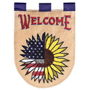 Dicksons Magnolia Garden Welcome Patriotic Sunflower Red White Blue Yellow 18 x 13 Polyester Outdoor Garden Flag