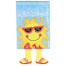 Dicksons Magnolia Garden Welcome Sun With Glasses Yellow 18 x 13 Polyester Crazy Legs Outdoor Garden Flag
