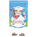 Dicksons Magnolia Garden Congratulations Grad Girl White 18 x 13 Polyester Crazy Legs Outdoor Garden Flag