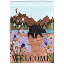 Dicksons Magnolia Garden Tennessee Welcome Black Bear Iris Flower Brown 18 x 13 Polyester Outdoor Garden Flag