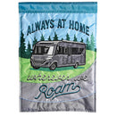 Dicksons Magnolia Garden Always At Home Wherever We Roam Summer Motorhome Silver Tone 18 x 13 Polyester Outdoor Garden Flag