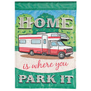 Dicksons Magnolia Garden Home Is Where You Park It Summer Class C Camper Green 18 x 13 Polyester Outdoor Garden Flag